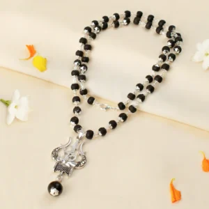 Karungali Mala with Om Shiva Trishul Pendant