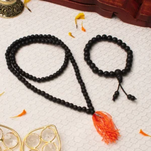 Karungali Malai (8mm) with Karungali Bracelet (Govt. Certified)