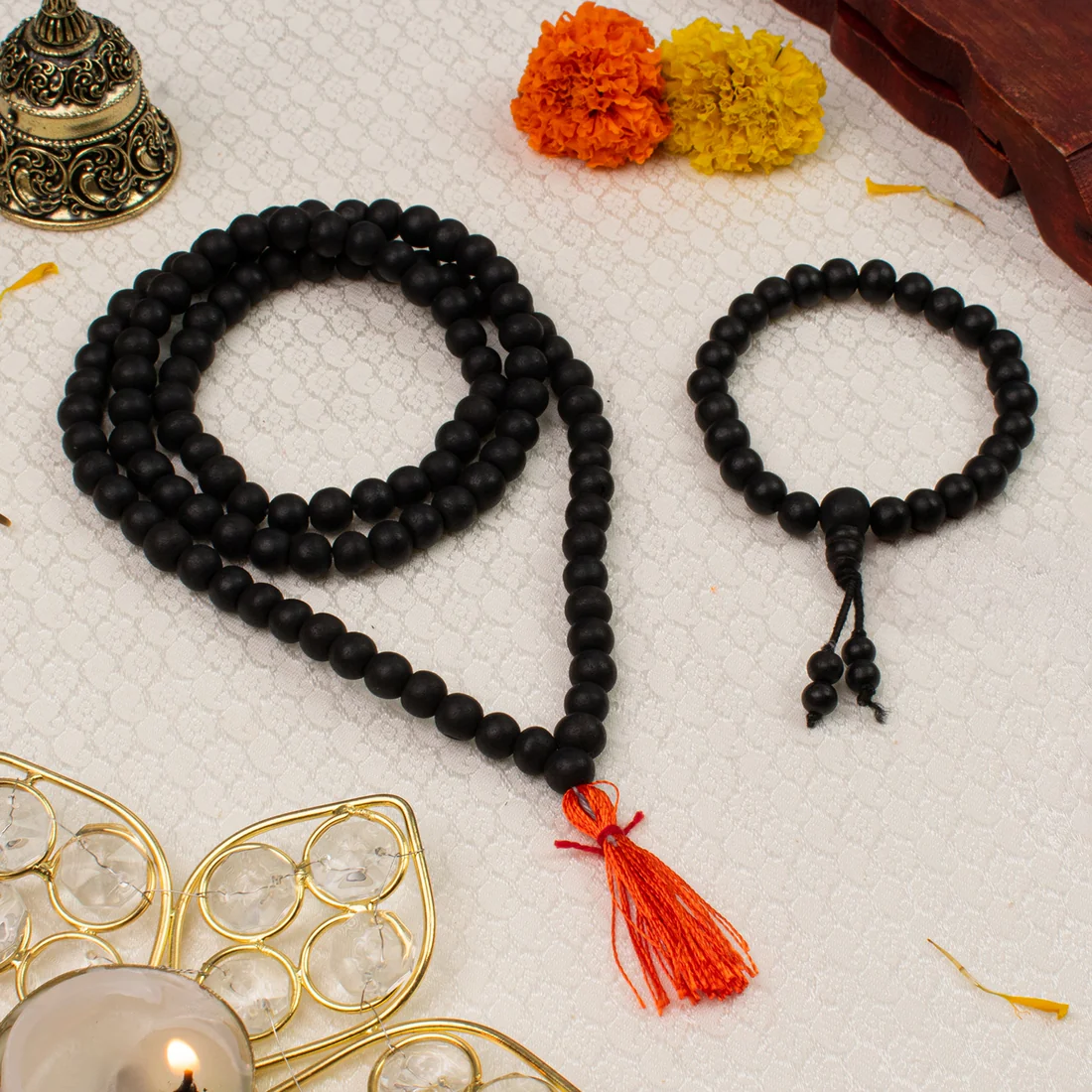 Karungali Malai 6mm (108+1 Beads) with 8mm Karungali Bracelet (Govt. Certified)